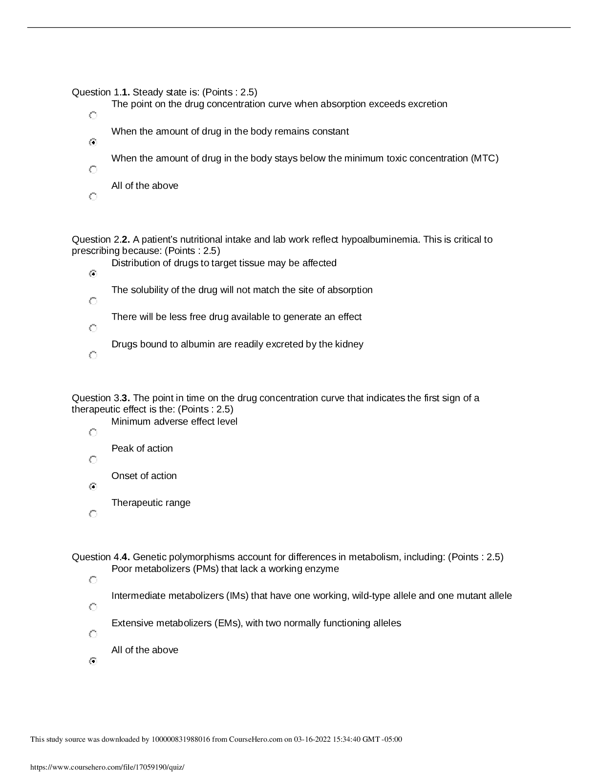 Preview of South University, Savannah NSG 6005 Questions and Answers Graded A